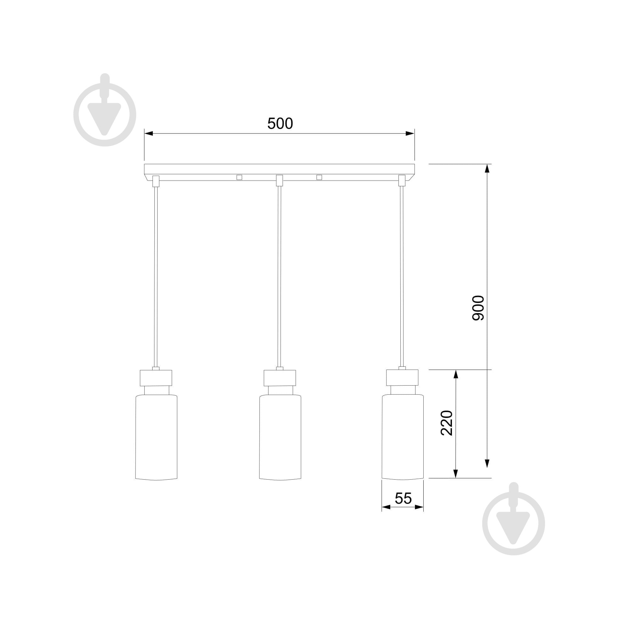 ВІТРИНА! Підвіс Strotskis Amado 50115/3 3x15 Вт E14 бронза/чорний 50115/3 (чорний) - фото 4