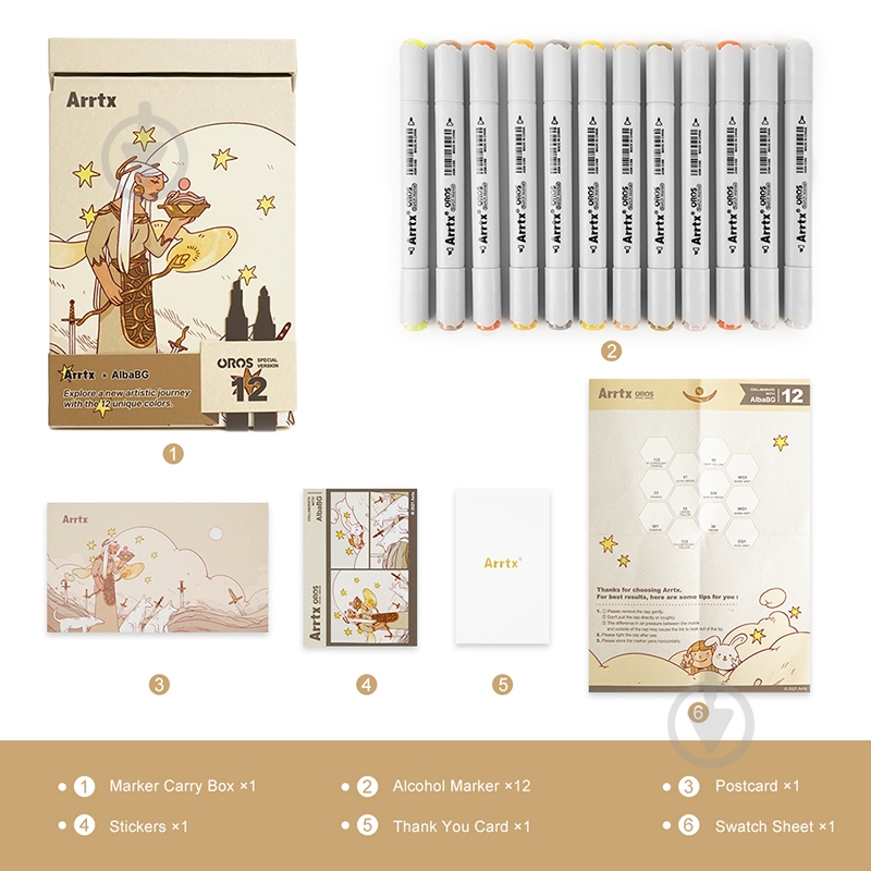 Набор маркеров Arrtx Oros ASM-03-ACS1-01 12 цветов LC302611 - фото 4 Набор маркеров Arrtx Oros ASM-03-ACS1-01 12 цветов LC302611 - фото 4