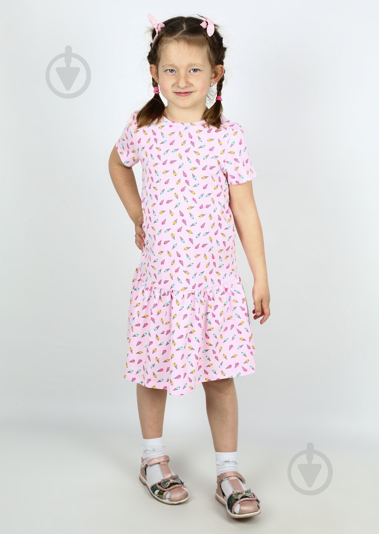 Платье Sweet baby №0081/16095 р.128 розовый с рисунком - фото 1