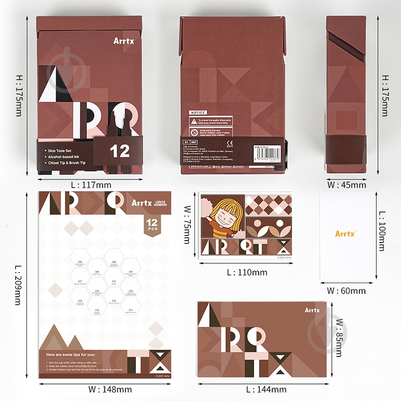 Набір маркерів Arrtx Oros ASM-03-SK02 12 кольорів відтінки шкіри LC302772 - фото 3 Набір маркерів Arrtx Oros ASM-03-SK02 12 кольорів відтінки шкіри LC302772 - фото 3