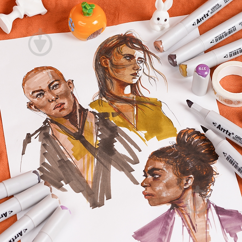 Набір маркерів Arrtx Oros ASM-03-SK02 12 кольорів відтінки шкіри LC302772 - фото 8 Набір маркерів Arrtx Oros ASM-03-SK02 12 кольорів відтінки шкіри LC302772 - фото 8