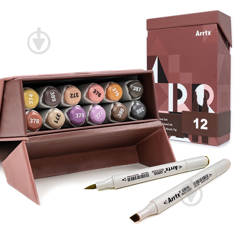 Набір маркерів Arrtx Oros ASM-03-SK02 12 кольорів відтінки шкіри LC302772 - фото 1 Набір маркерів Arrtx Oros ASM-03-SK02 12 кольорів відтінки шкіри LC302772 - фото 1