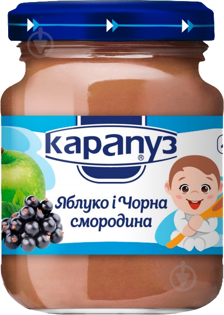 Пюре Карапуз яблоко, черная смородина 125 г - фото 1 Пюре Карапуз яблоко, черная смородина 125 г - фото 1