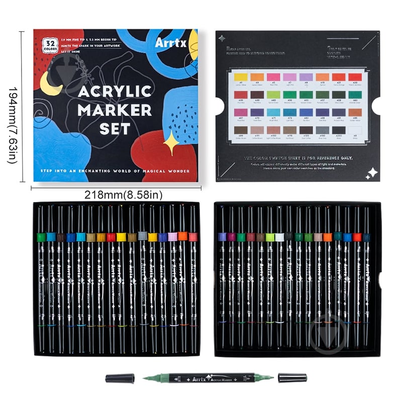 Набір маркерів акрилових Arrtx AACM-03-32 32 кольори LC302802 - фото 10