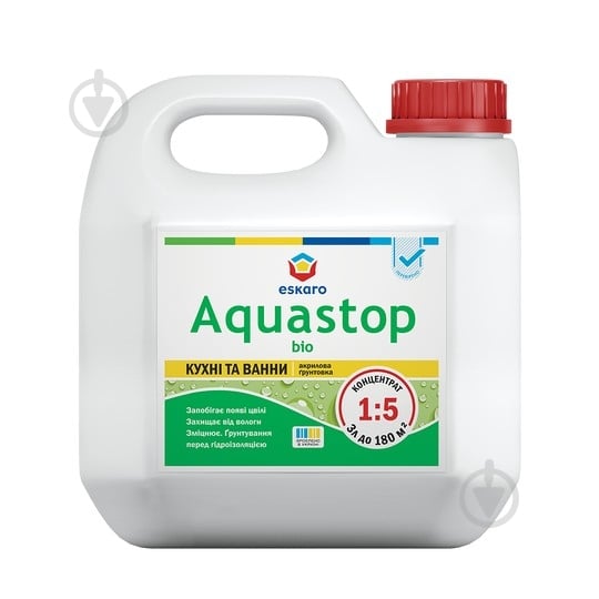 Ґрунтовка фунгіцидна Eskaro Aquastop Bio Антицвілева 3 л - фото 1 Ґрунтовка фунгіцидна Eskaro Aquastop Bio Антицвілева 3 л - фото 1