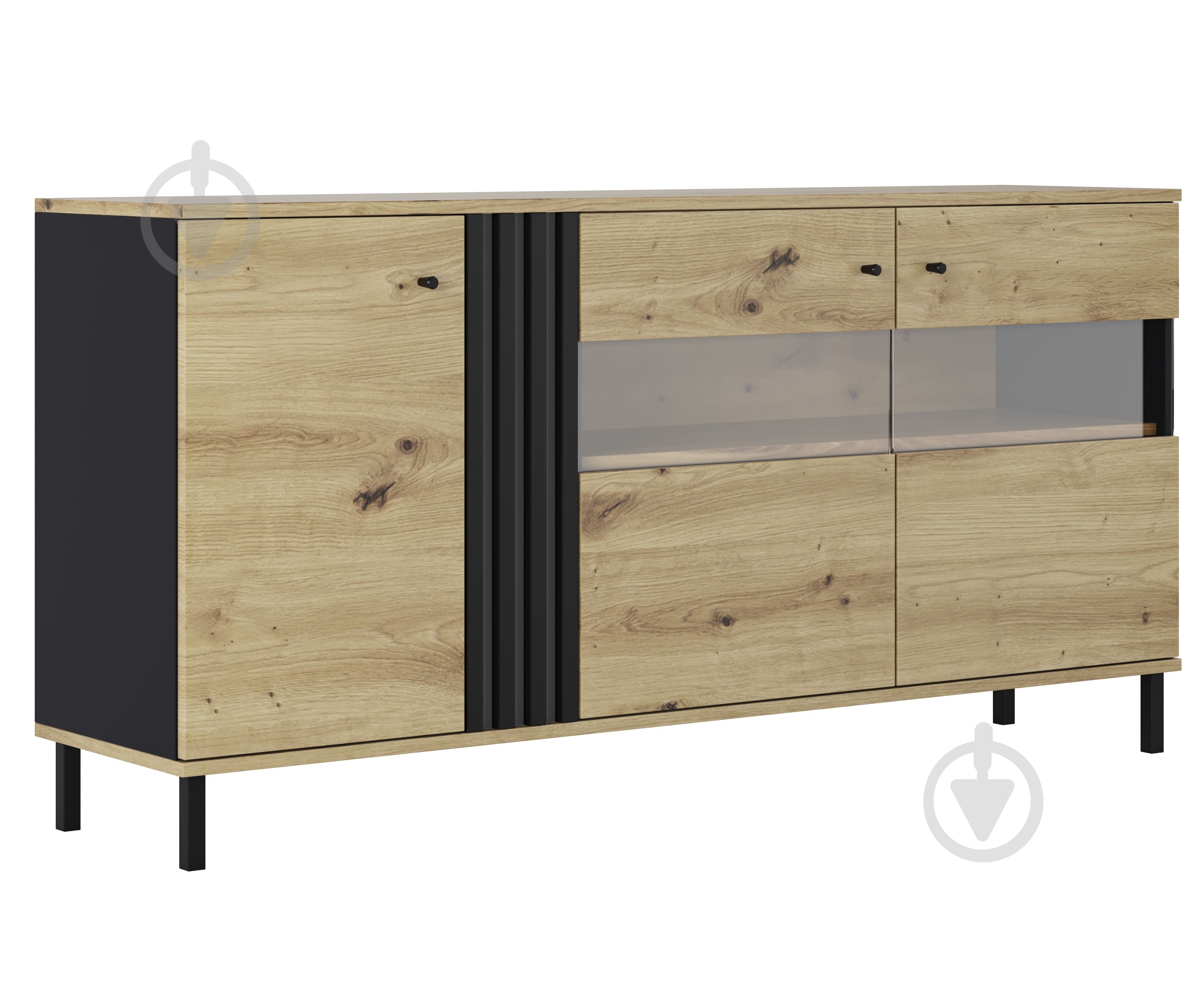 Комод Світ Меблів 3Д Ск Тео 820x400 мм антрацит/дуб артизан - фото 1