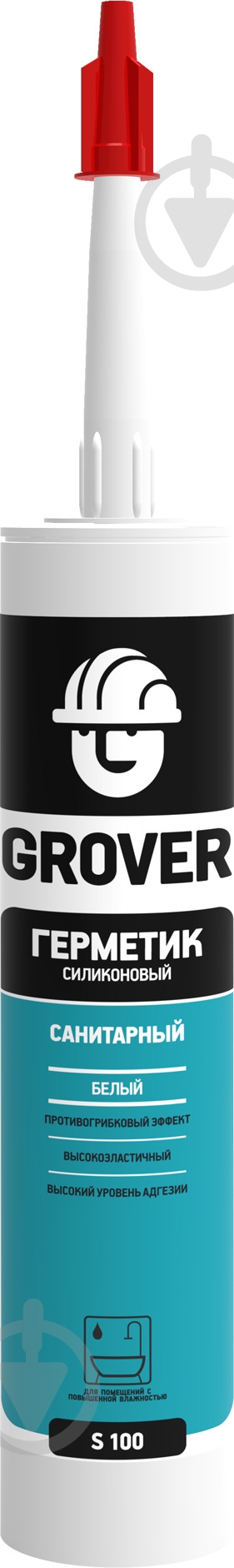 Герметик силіконовий Grover S100 білий 300 мл - фото 1
