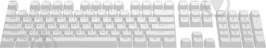 Набор кейкапов Hator PBT Ukr/Eng/Ru белый (HTS-136) - фото 2