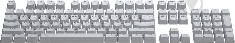 Набор кейкапов Hator PBT Ukr/Eng/Ru серый (HTS-137) - фото 2 Набор кейкапов Hator PBT Ukr/Eng/Ru серый (HTS-137) - фото 2