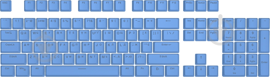 Набор кейкапов Hator PBT Ukr/Eng/Ru синий (HTS-138) - фото 1 Набор кейкапов Hator PBT Ukr/Eng/Ru синий (HTS-138) - фото 1