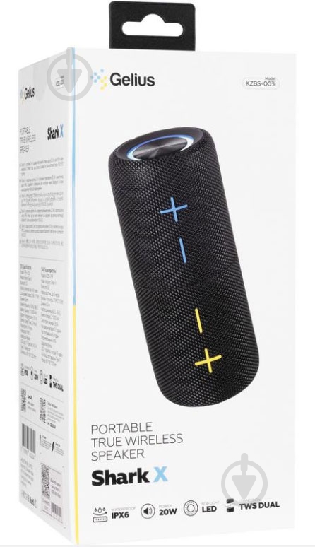 Портативна колонка Gelius Shark X KZBS-003i 2.0 black (00000097452) - фото 13