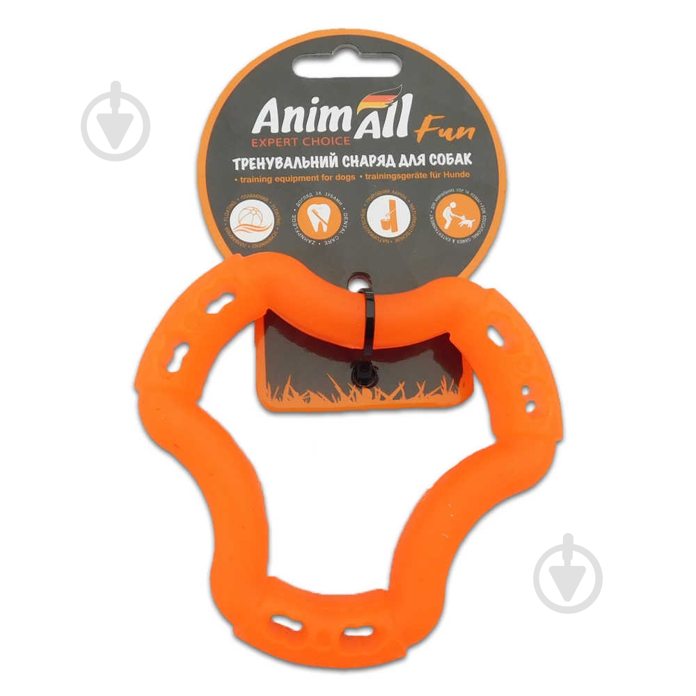 Кольцо AnimAll Fun 6 сторон оранжевое 12 см - фото 1 Кольцо AnimAll Fun 6 сторон оранжевое 12 см - фото 1