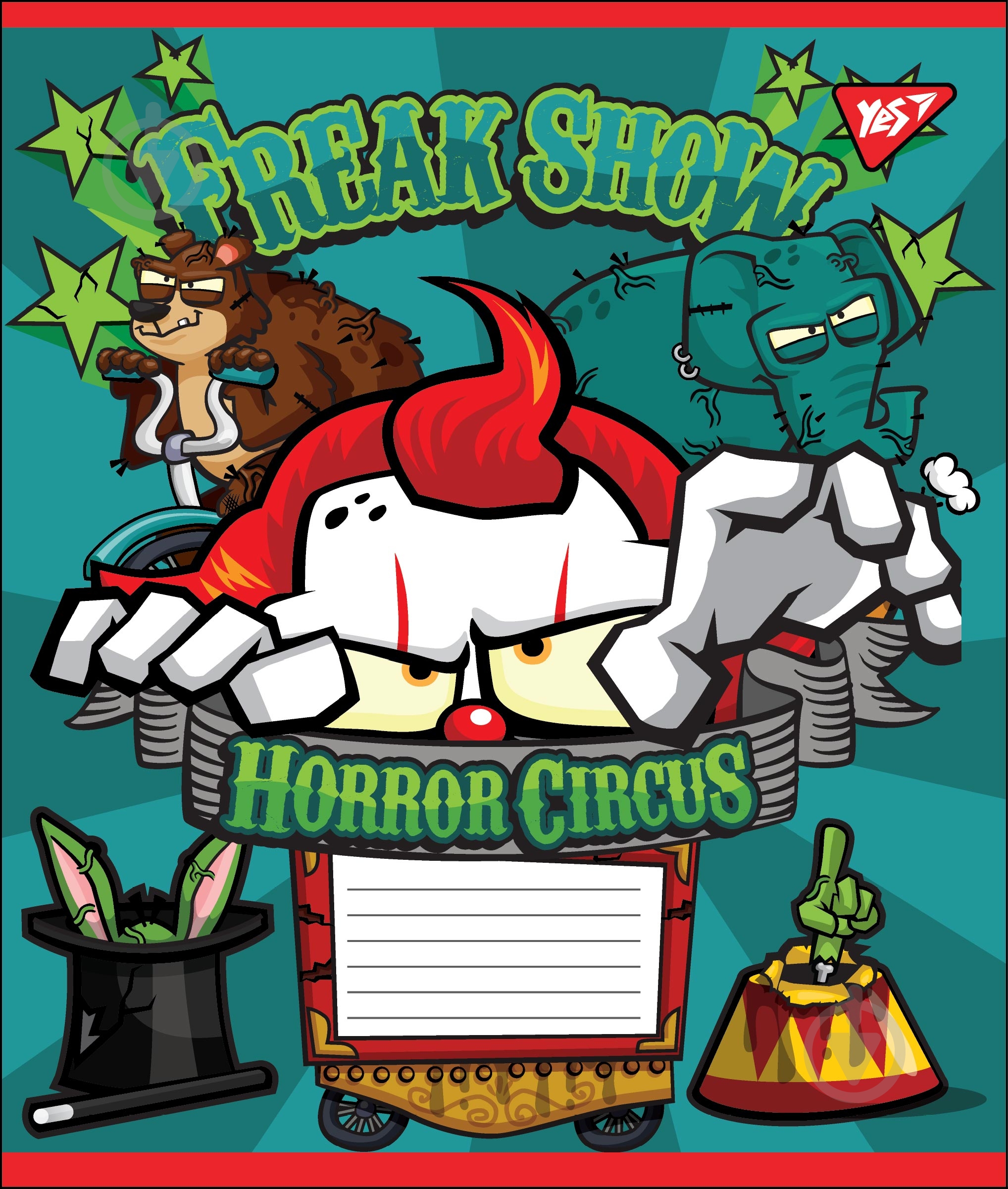 Тетрадь школьная Horror Circus А5/12 в линию YES - фото 1