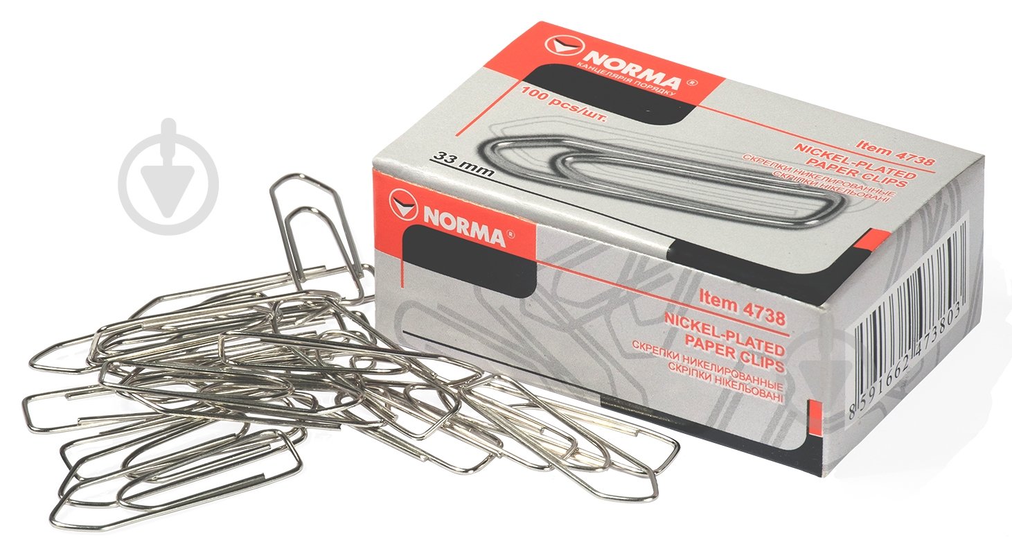 Скрепки 33мм 100шт челнок 4738 NORMA - фото 1