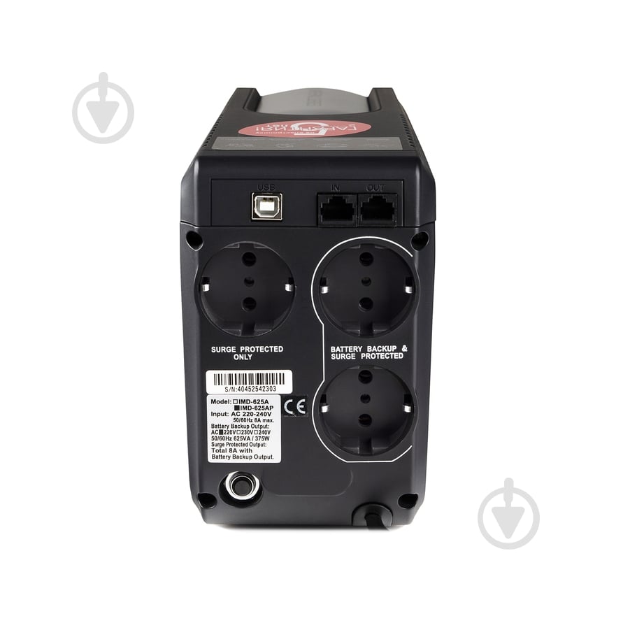 Источник бесперебойного питания (ИБП) Powercom IMD-625AP LCD Schuko IMD-625AP.SH - фото 4