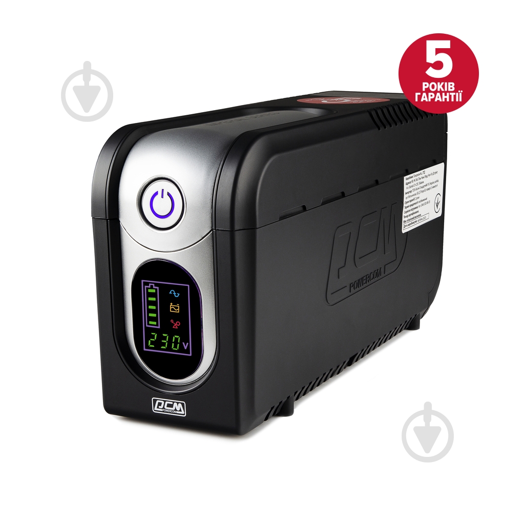 Джерело безперебійного живлення (ДБЖ) Powercom IMD-825AP LCD Schuko IMD-825AP.SH - фото 2