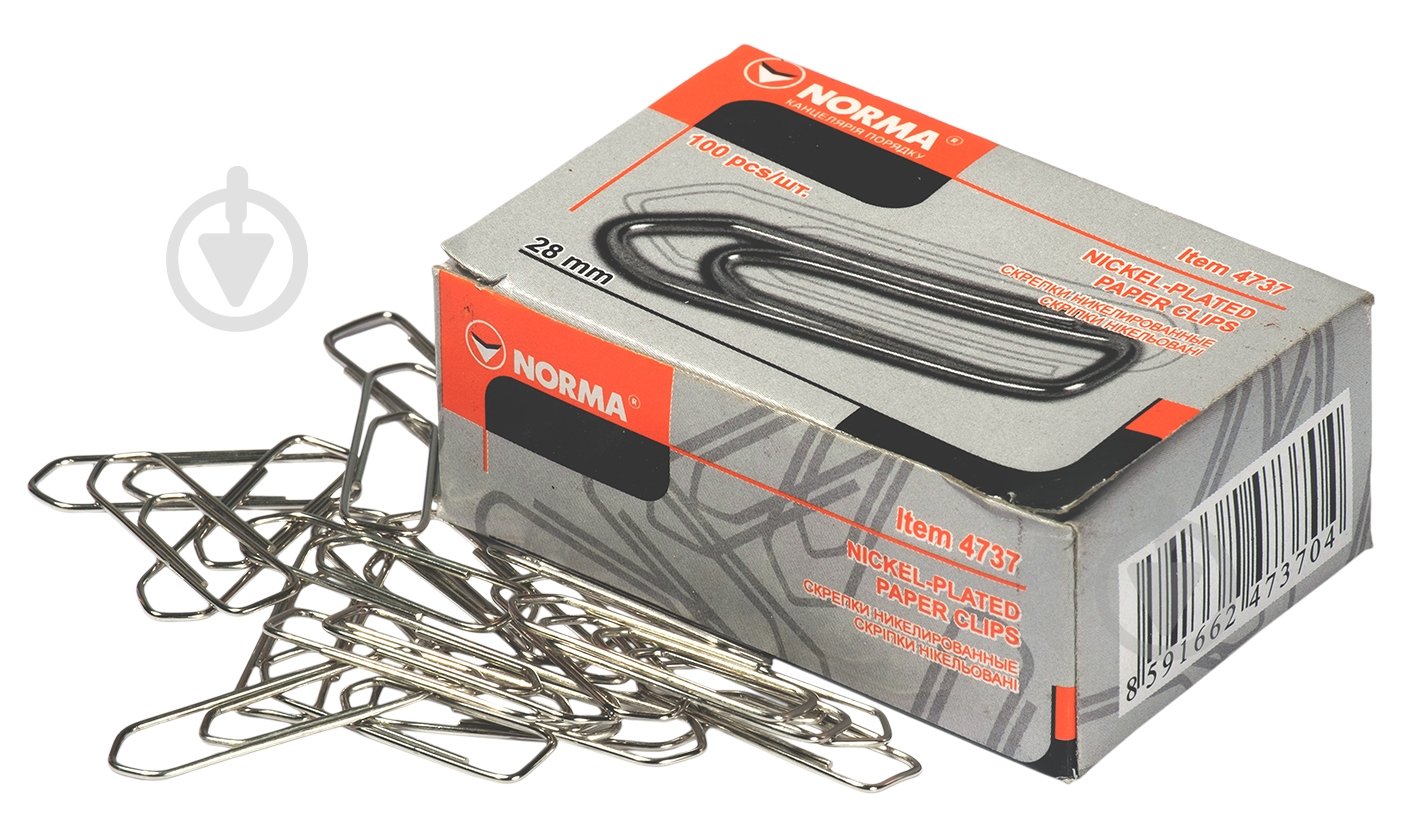Скрепки 28мм 100шт челнок 4737 NORMA - фото 1