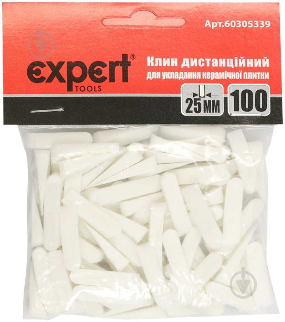 Клинья для плитки Expert Tools 25 мм 100 шт./уп (60305339) - фото 1