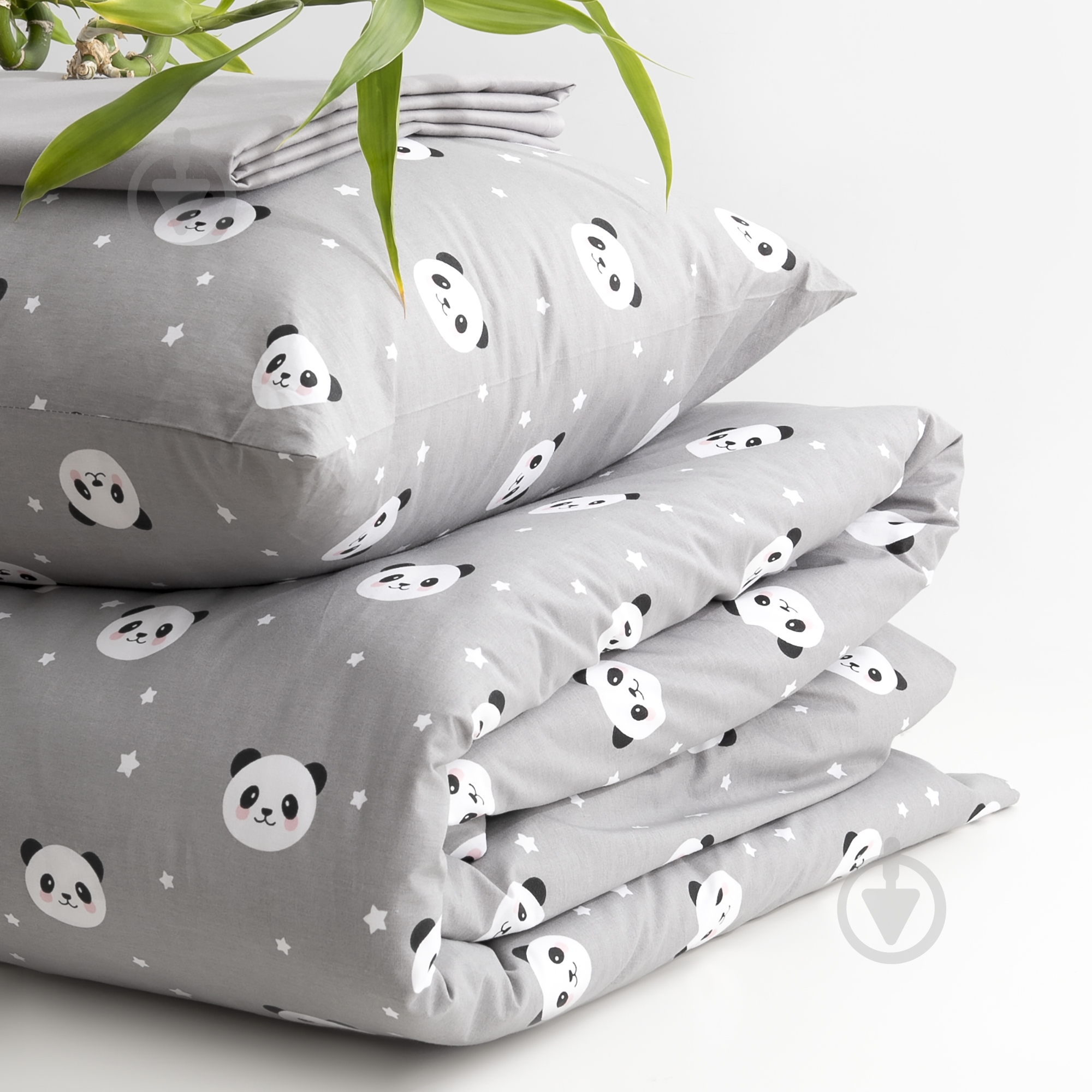 Комплект постельного белья IDEIA полуторный Ранфорс Панда серый 4820227285167 - фото 7