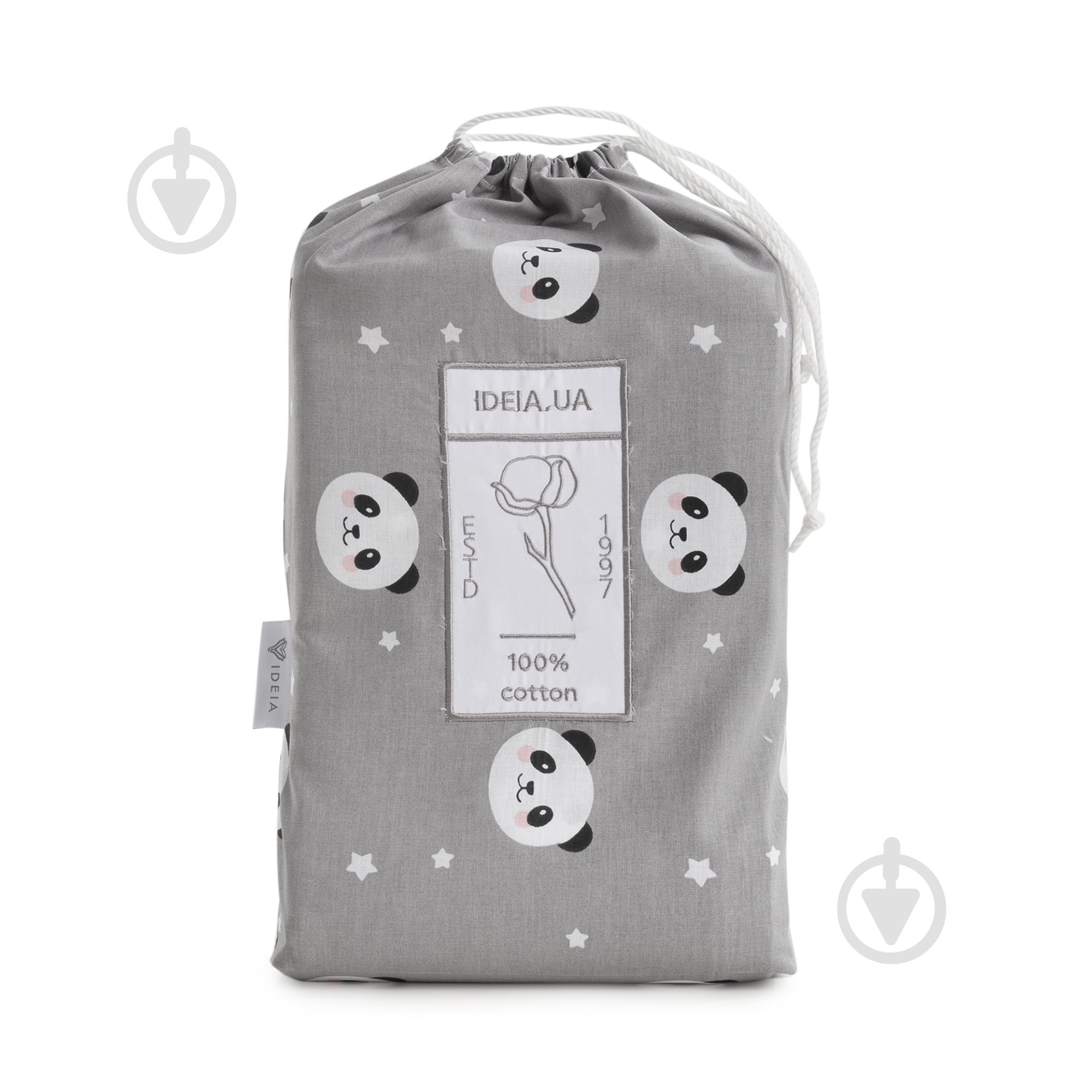 Комплект постельного белья IDEIA полуторный Ранфорс Панда серый 4820227285167 - фото 6