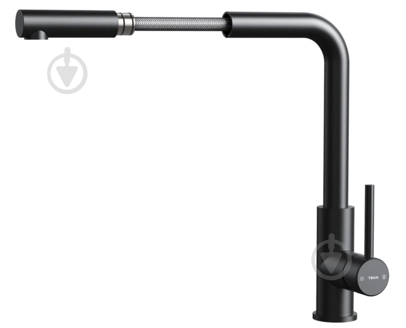 Змішувач для кухні Teka UNI 9331 чорний, з висувним виливом - фото 2 Змішувач для кухні Teka UNI 9331 чорний, з висувним виливом - фото 2