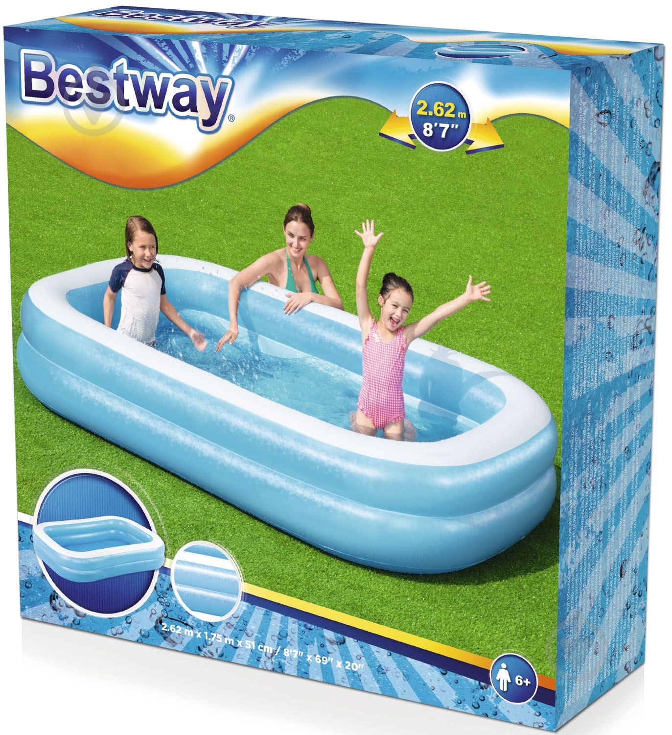 Бассейн надувной Bestway 262х175х51 см 54006 - фото 8