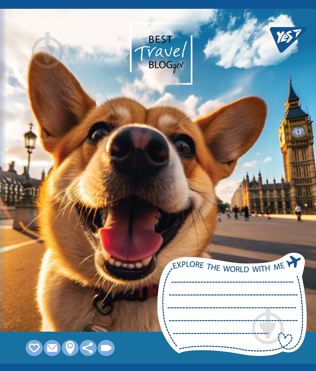 Тетрадь школьная 36 листов клетка Best travel blogger (767060) YES - фото 2