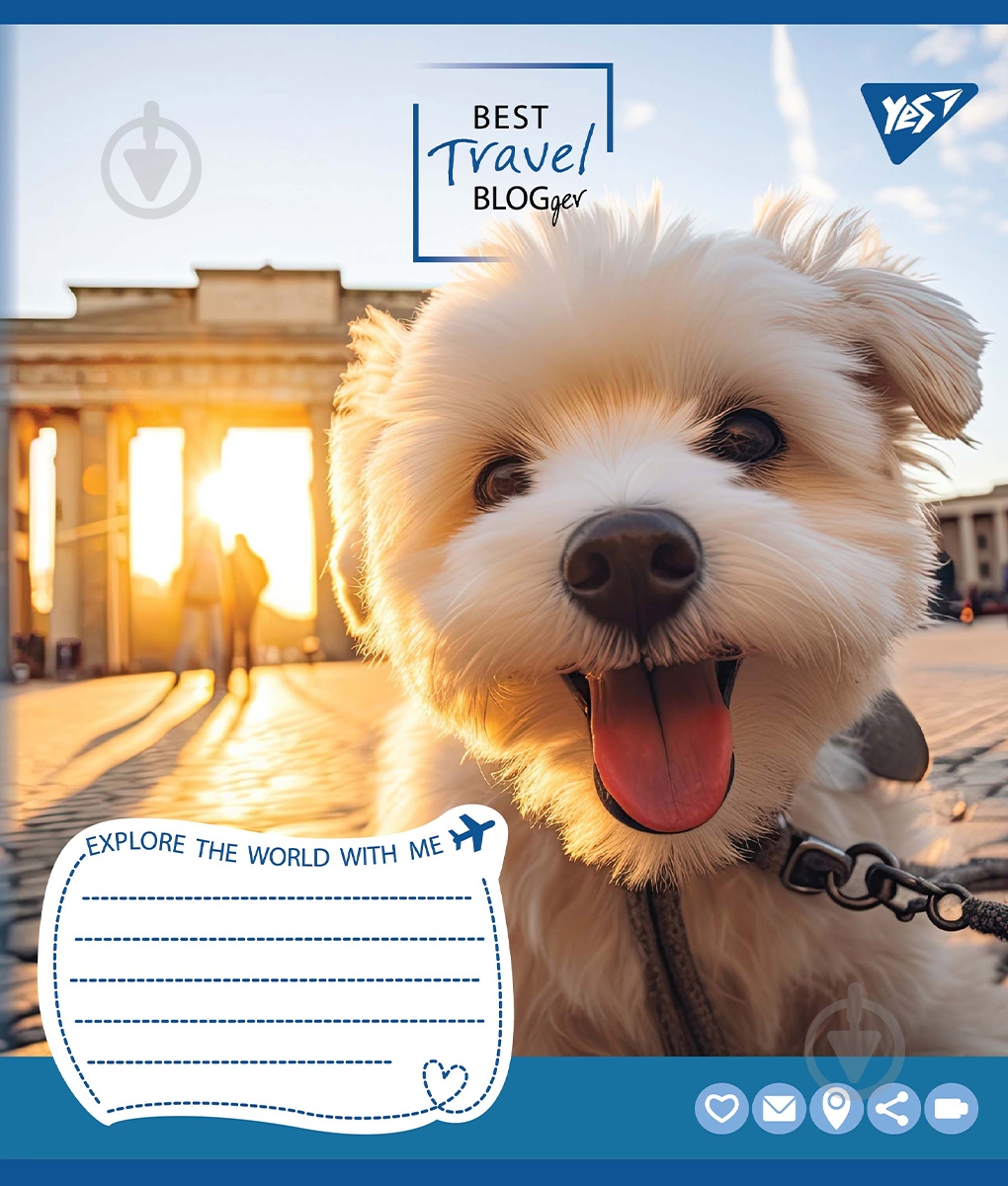 Тетрадь школьная 36 листов клетка Best travel blogger (767060) YES - фото 3
