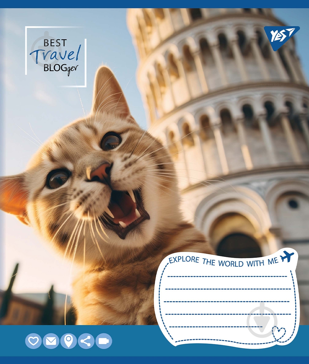 Тетрадь школьная 36 листов клетка Best travel blogger (767060) YES - фото 4