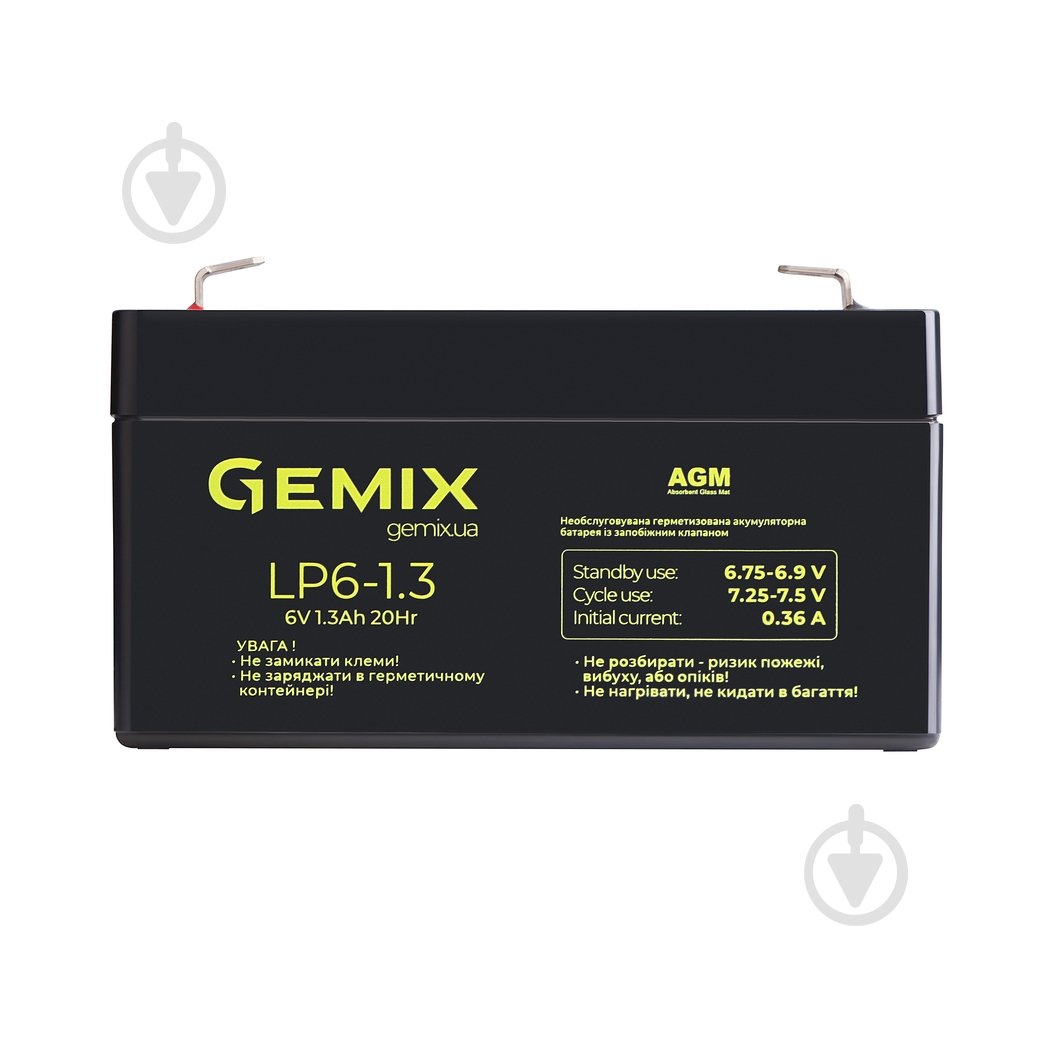 Батарея акумуляторна Gemix LP6-1.3 - фото 1 Батарея акумуляторна Gemix LP6-1.3 - фото 1