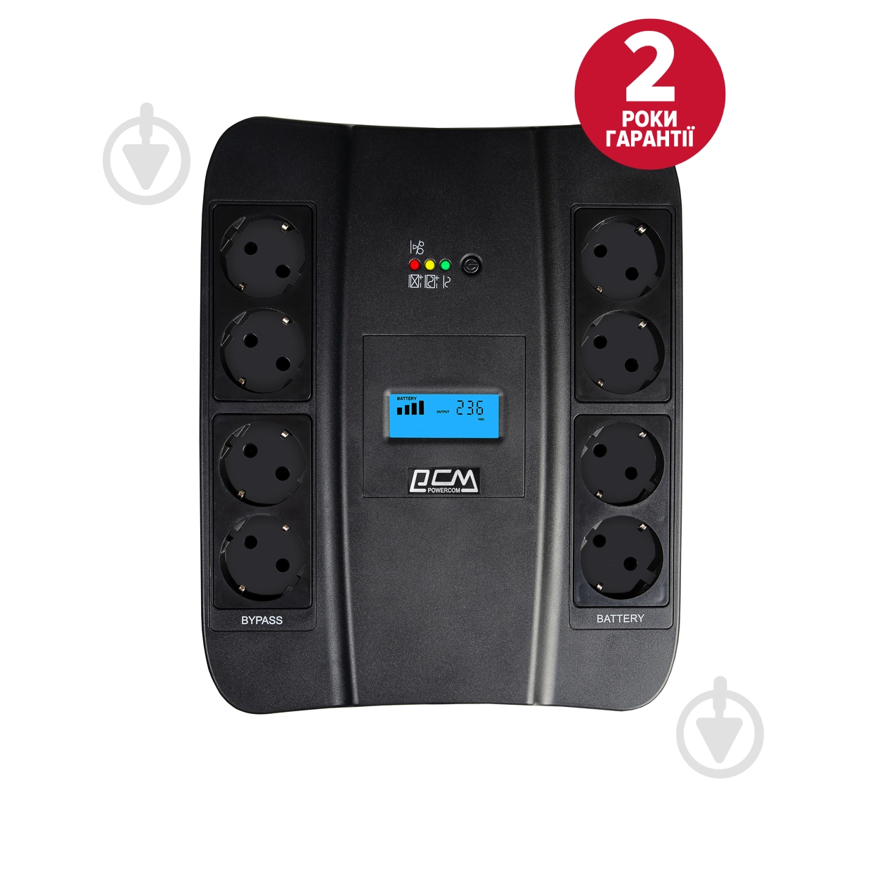 Источник бесперебойного питания (ИБП) Powercom SPD-1100U LCD SCHUKO SPD-1100U.LCD - фото 3