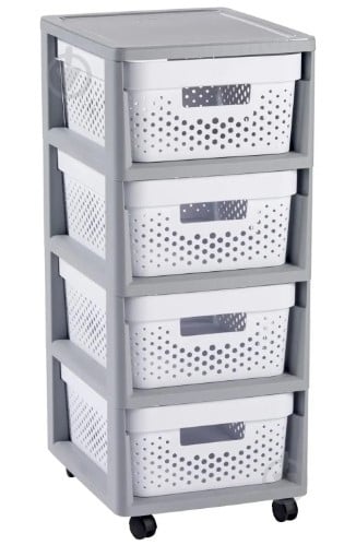 Комод Curver сірийбілий INFINITY на 4 секції 690x300x360 мм - фото 1