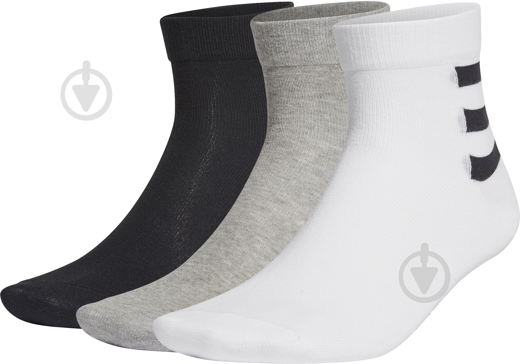 Шкарпетки Adidas GE6165 р.L білий/сірий/чорний 3 шт. - фото 2 Шкарпетки Adidas GE6165 р.L білий/сірий/чорний 3 шт. - фото 2