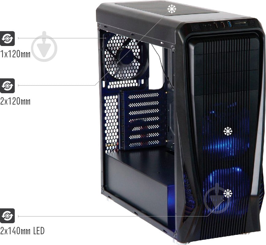 Корпус QUBE QB354 Black (QB354_WBNU3) - фото 9