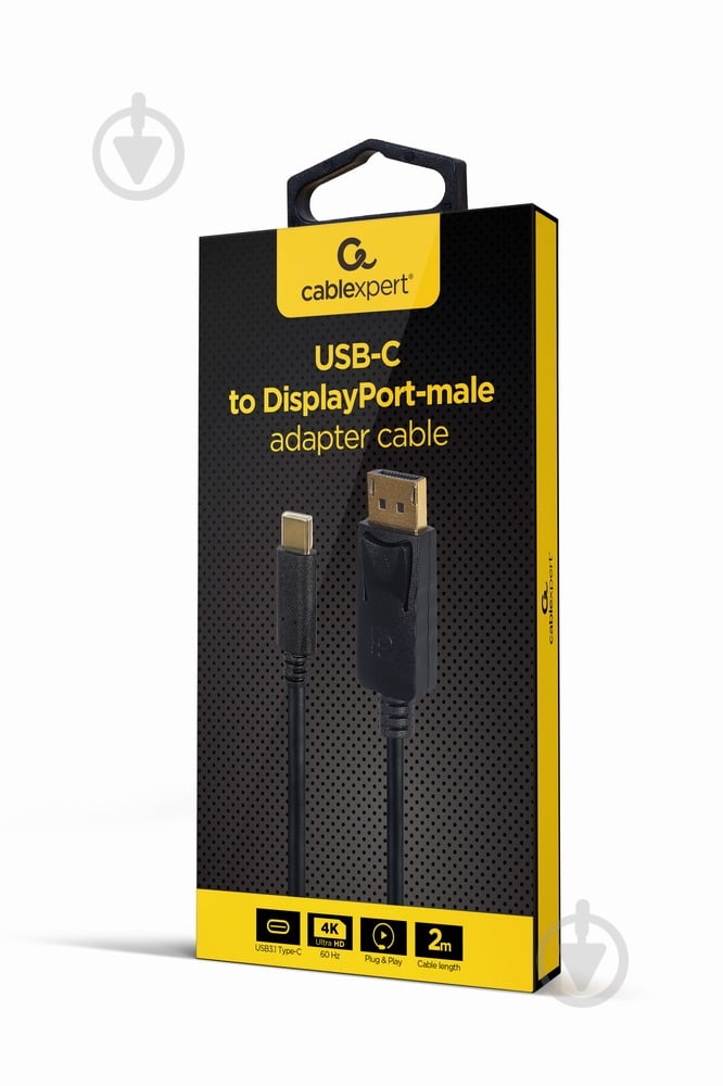 Кабель Cablexpert USB-C на DisplayPort, 4K 60 Гц 2 м black (A-CM-DPM-01) - фото 2