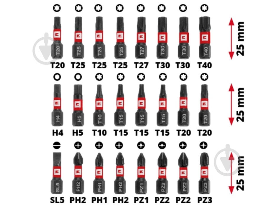 Набір біт і свердел Einhell по металу і торцеві головки M-CASE 39 шт. 108773 - фото 8 Набір біт і свердел Einhell по металу і торцеві головки M-CASE 39 шт. 108773 - фото 8