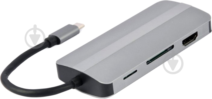 Док-станция Cablexpert USB-C 8-в-1 dark grey (A-CM-COMBO8-02) - фото 1