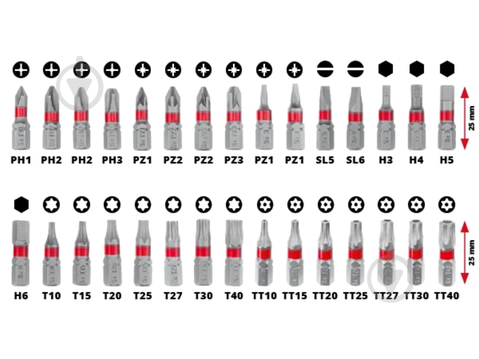 Набор бит Einhell XS-CASE 32 шт. 118693 - фото 7