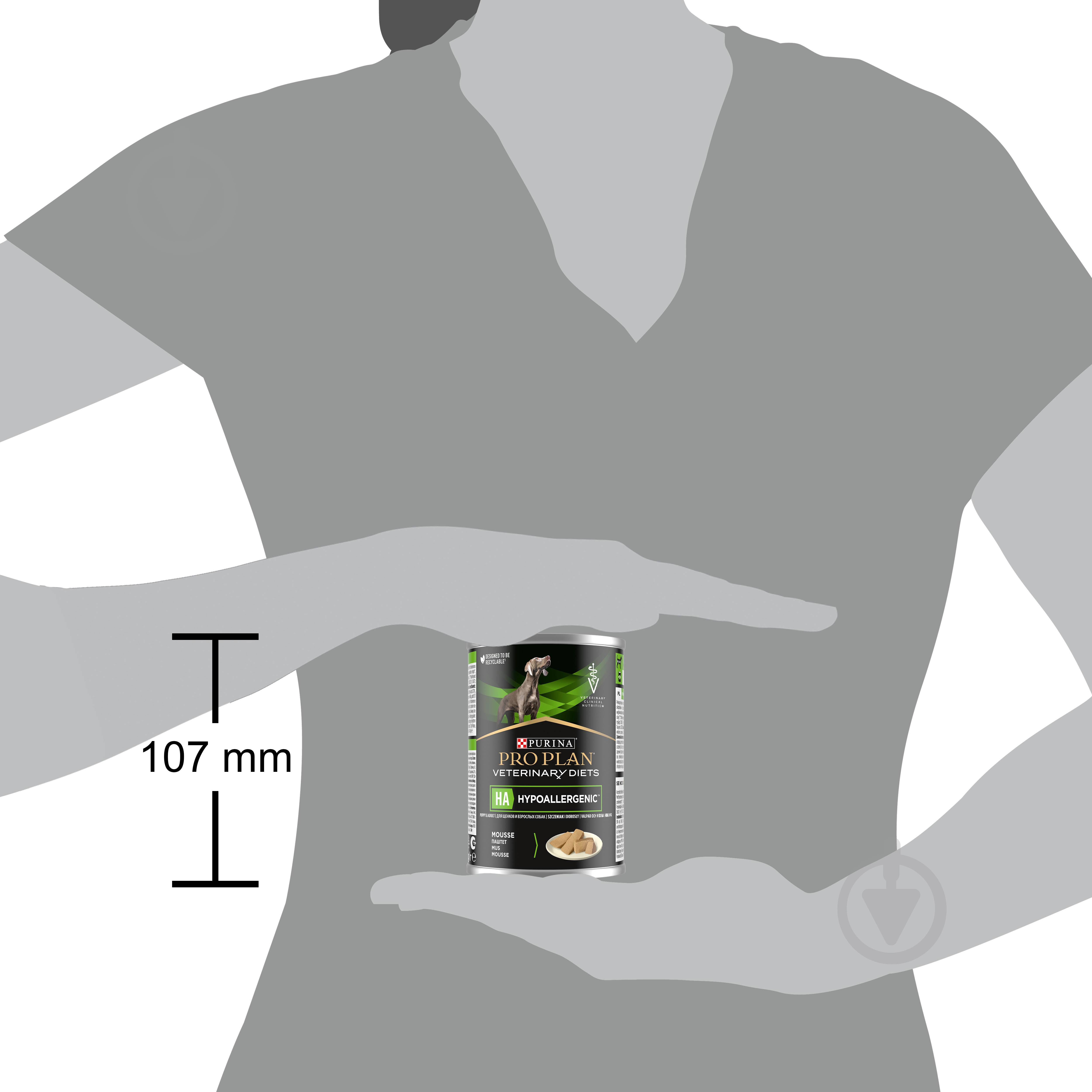 Консерва ProPlan by Purina VETERINARY DIETS HA Hypoallergenic для взрослых собак и щенков для снижения признаков ингредиентной и нутриентной непереносимости мусс 400 г - фото 4