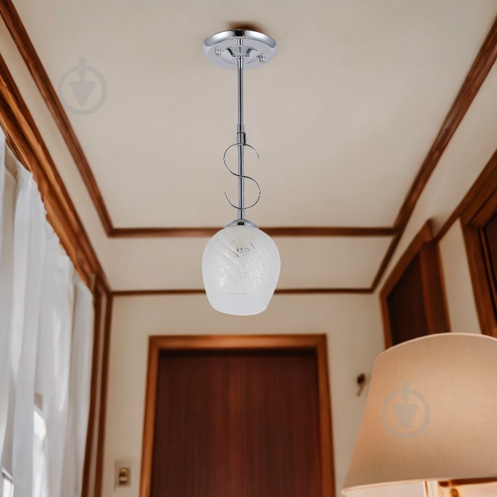 Світильник підвісний Accento lighting Leo 1x60 Вт E27 хром ALG-06845/1PCH - фото 5