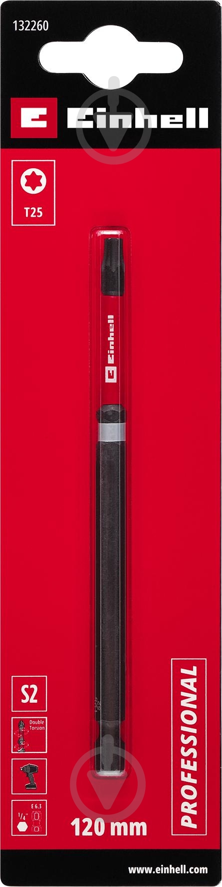 Бита торсионная Einhell 120 мм S2 T25 1 шт. 132260 - фото 2