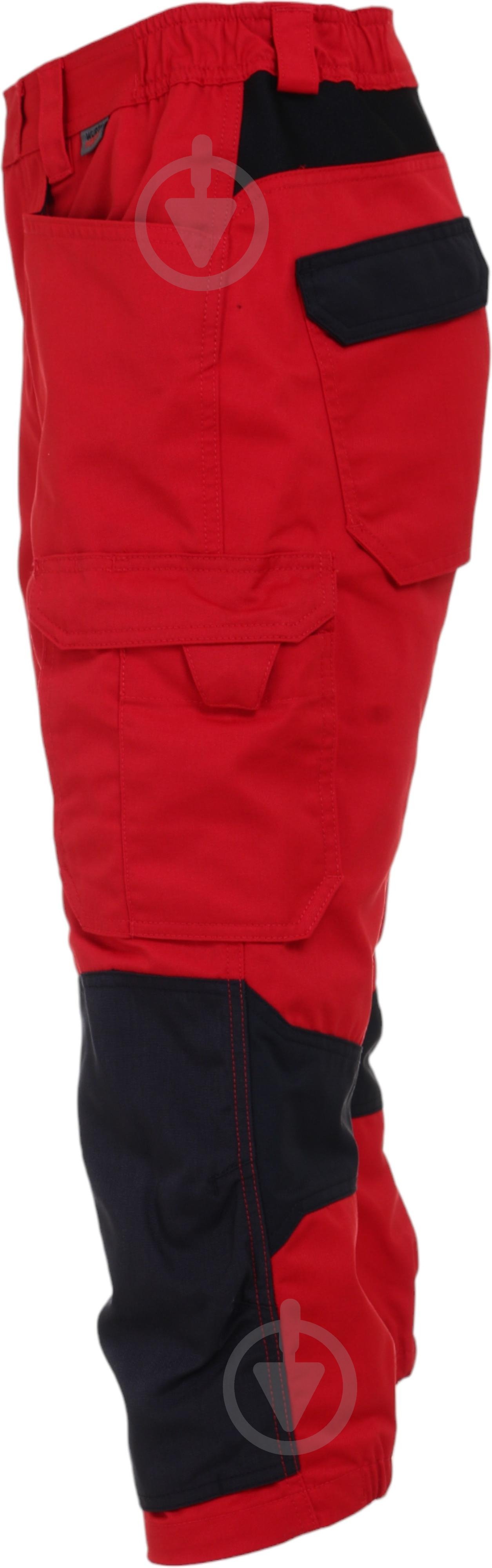 Шорты удлиненные рабочие WURTH MODYF CETUS 66 р. 5XL M413154451 красно-черный - фото 6