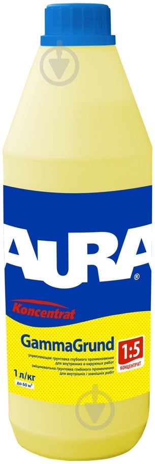 Ґрунтовка глибокопроникна Aura Koncenntrat GammaGrund 1 л - фото 1