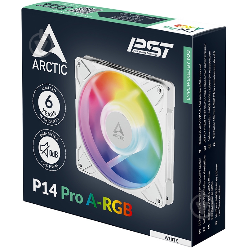 Корпусный кулер Arctic P14 Pro A-RGB White - фото 4 Корпусный кулер Arctic P14 Pro A-RGB White - фото 4