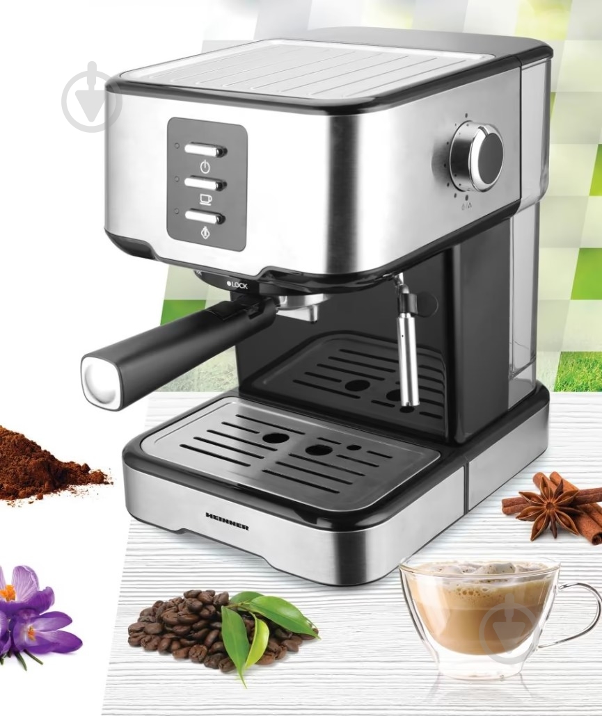 Кофеварка рожковая Heinner HEM-850IXBK - фото 2