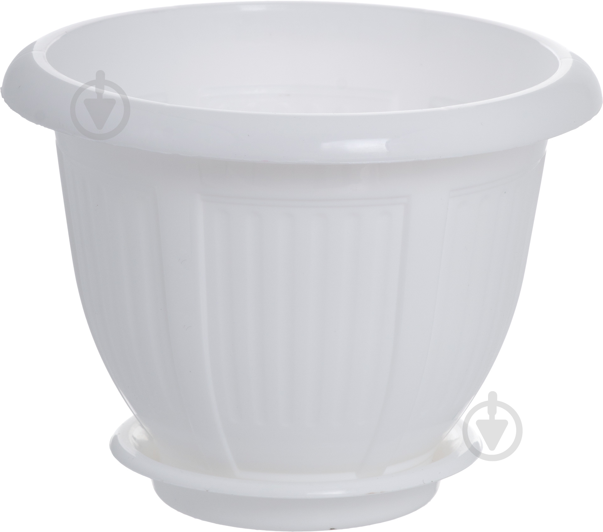 Вазон пластиковий Алеана Хвиля круглий 0,5 л білий (112049) - фото 1 Вазон пластиковий Алеана Хвиля круглий 0,5 л білий (112049) - фото 1