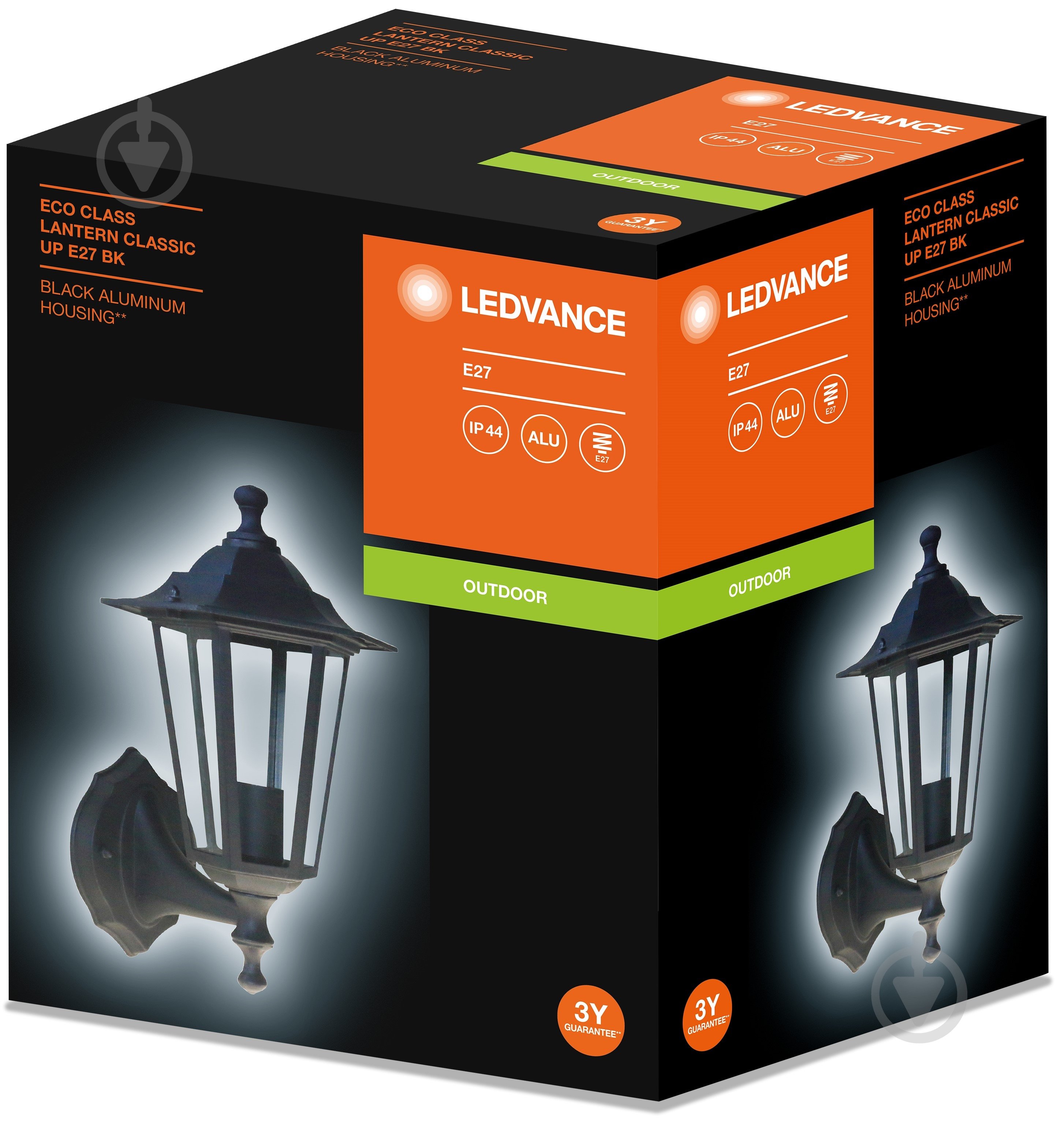 Світильник вуличний настінний Ledvance Lantern Classic Up E27 60 Вт IP44 чорний - фото 2