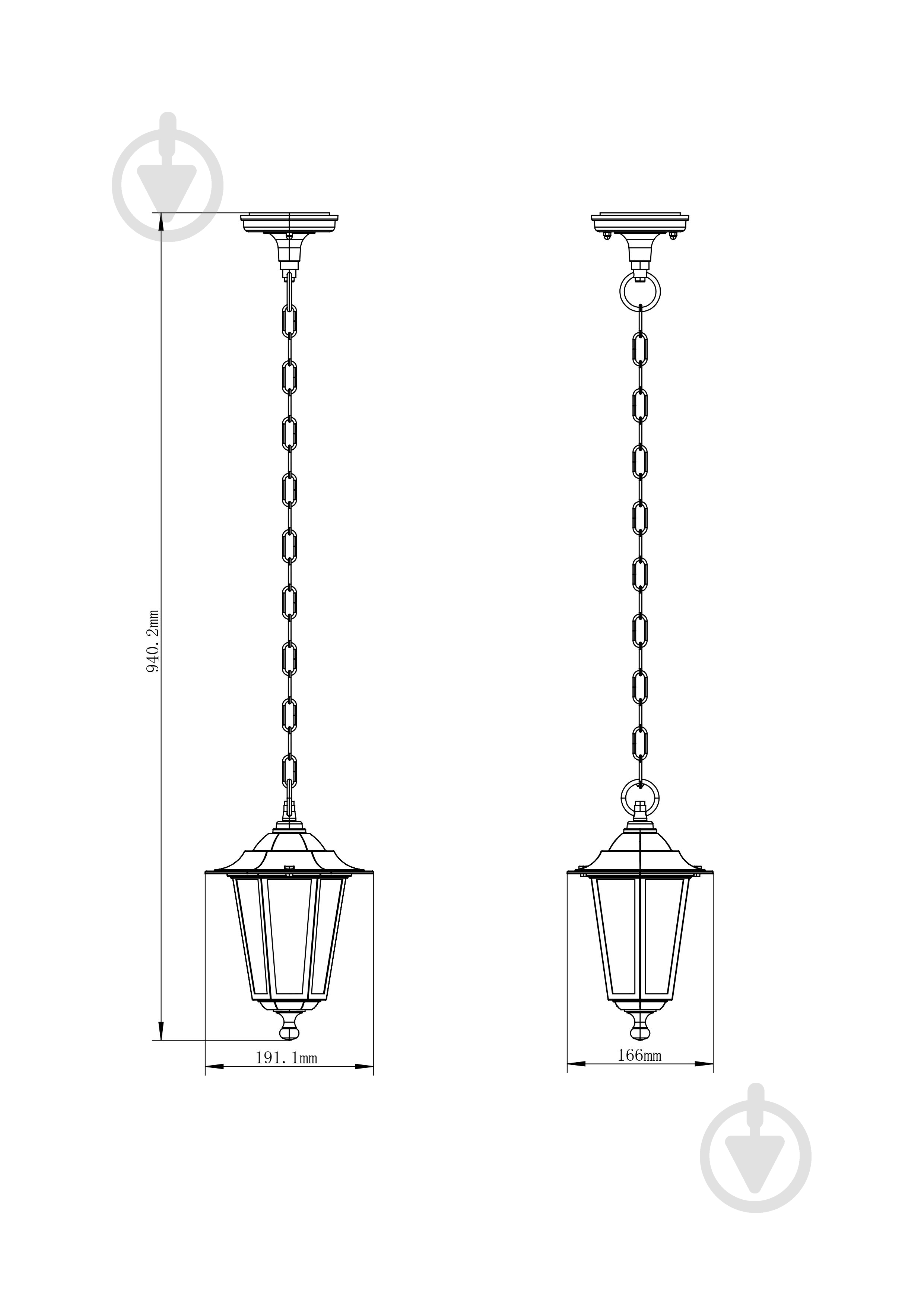 Світильник підвісний Ledvance Lantern Classic Hang E27 60 Вт IP44 чорний - фото 3