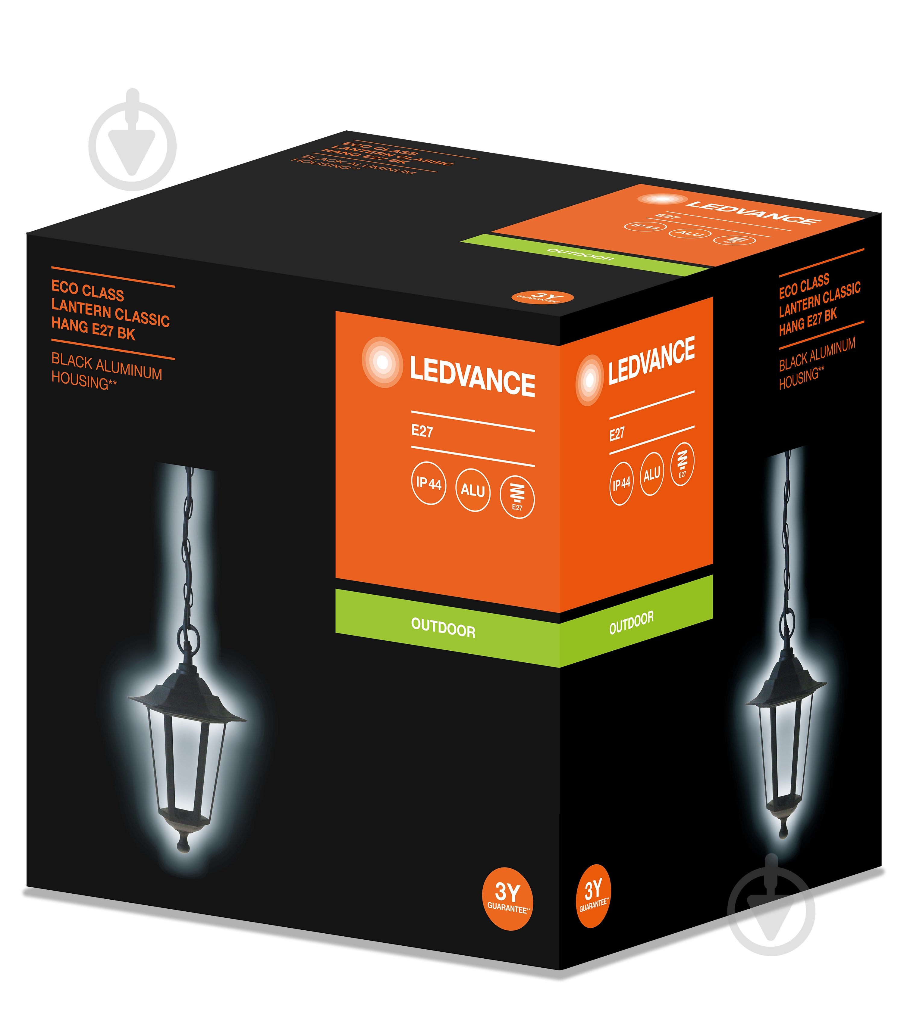 Світильник підвісний Ledvance Lantern Classic Hang E27 60 Вт IP44 чорний - фото 2