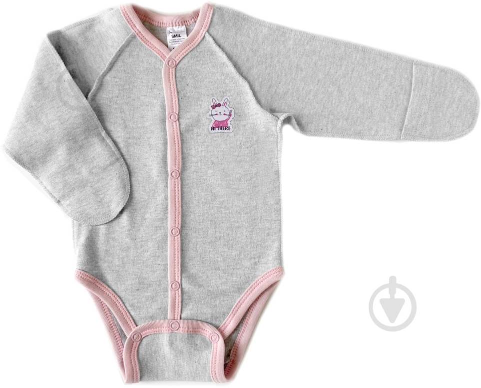 Боди для девочек для девочки Smil р.80 серый меланж 102719 - фото 1